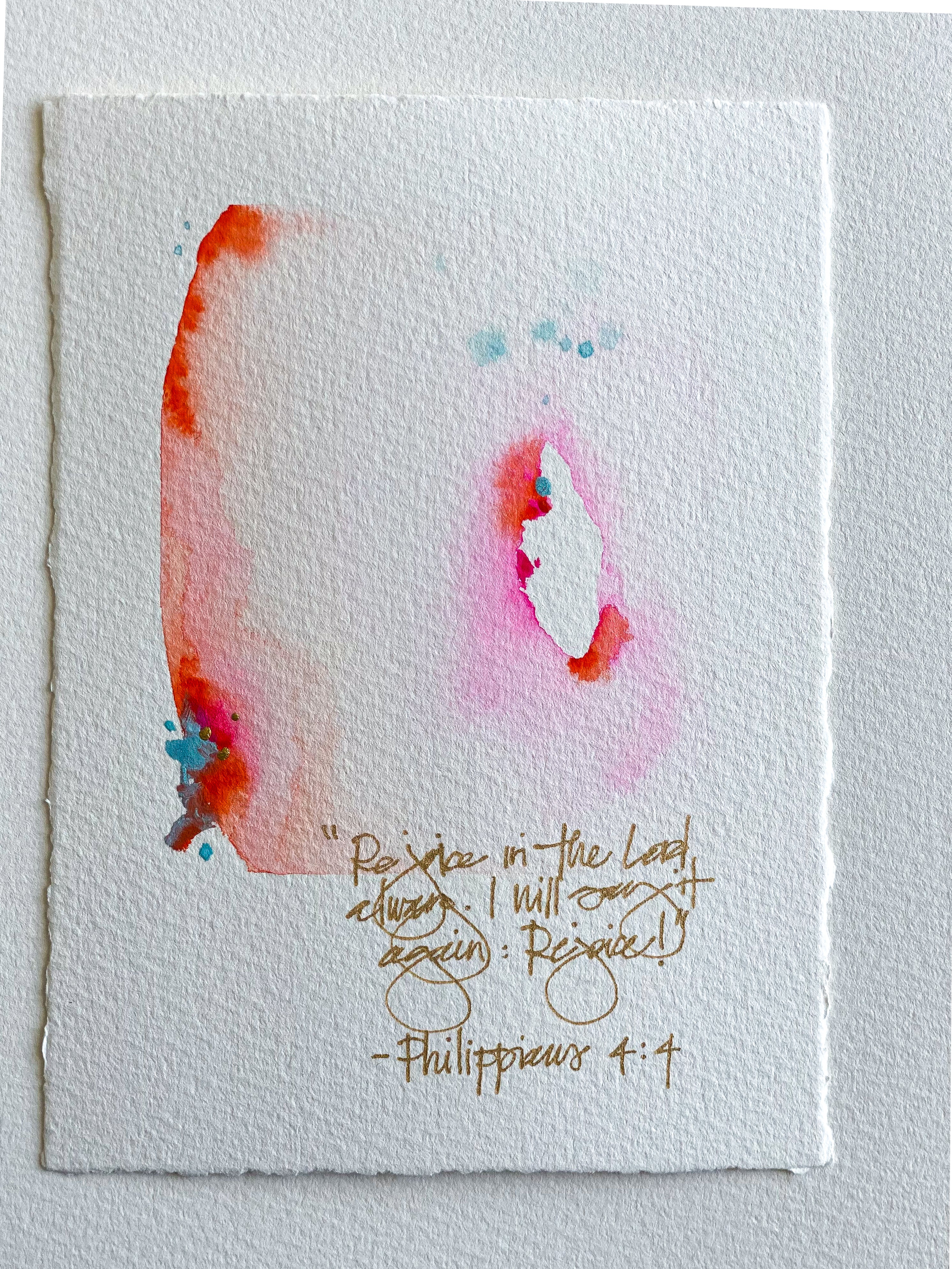 Scripture Painting: "Philippians 4:4"