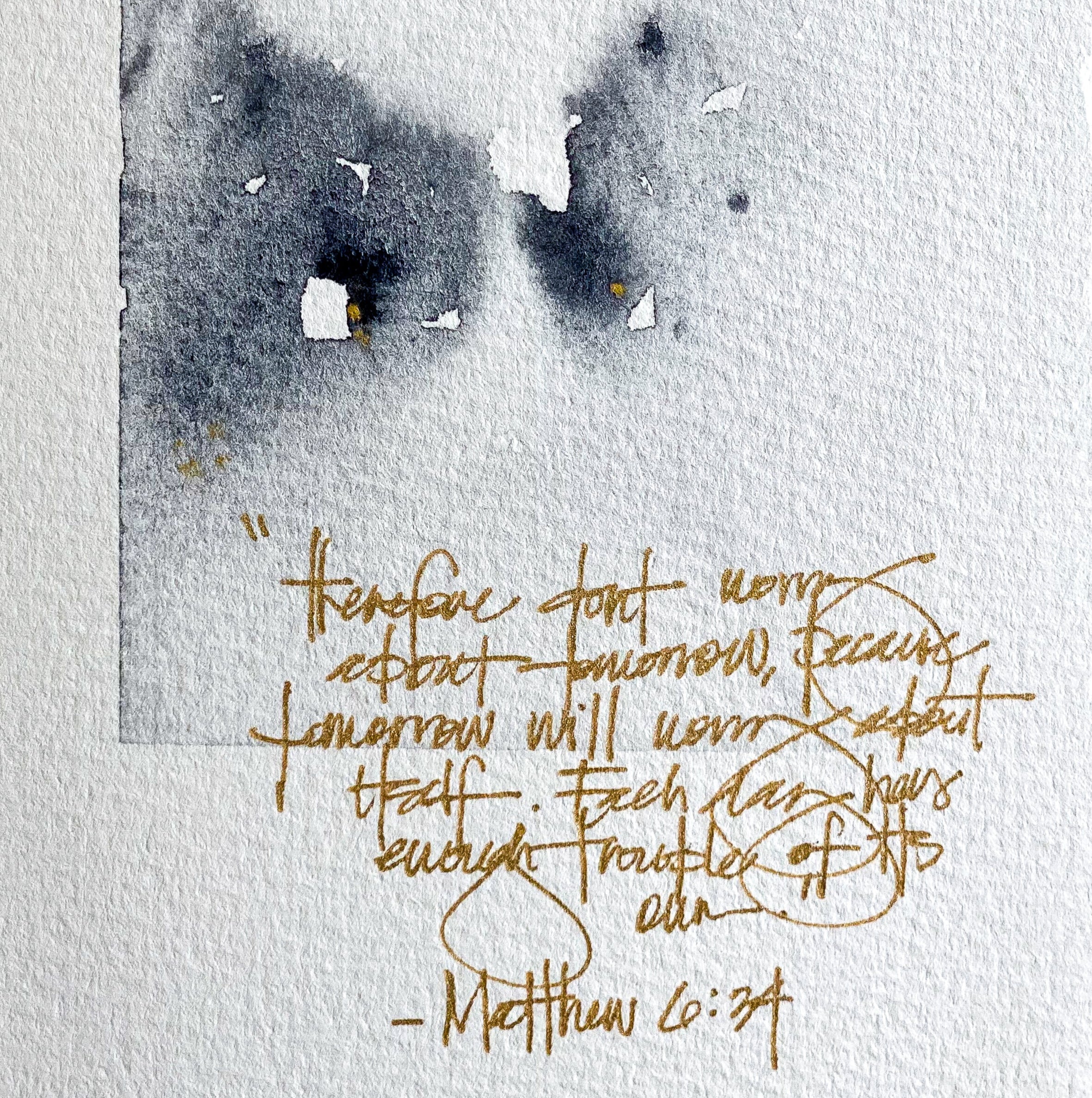 Scripture Painting: "Matthew 6:34"