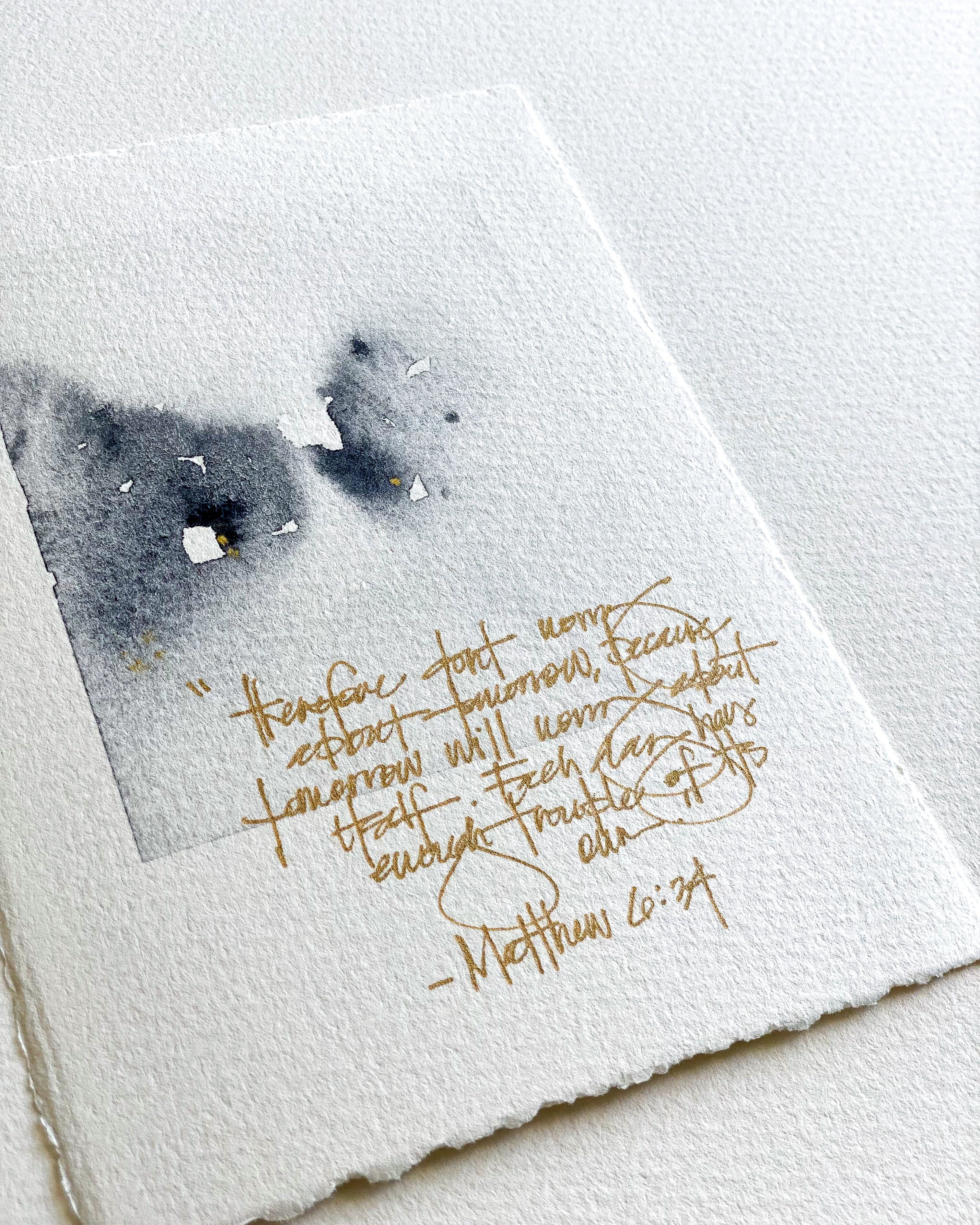 Scripture Painting: "Matthew 6:34"