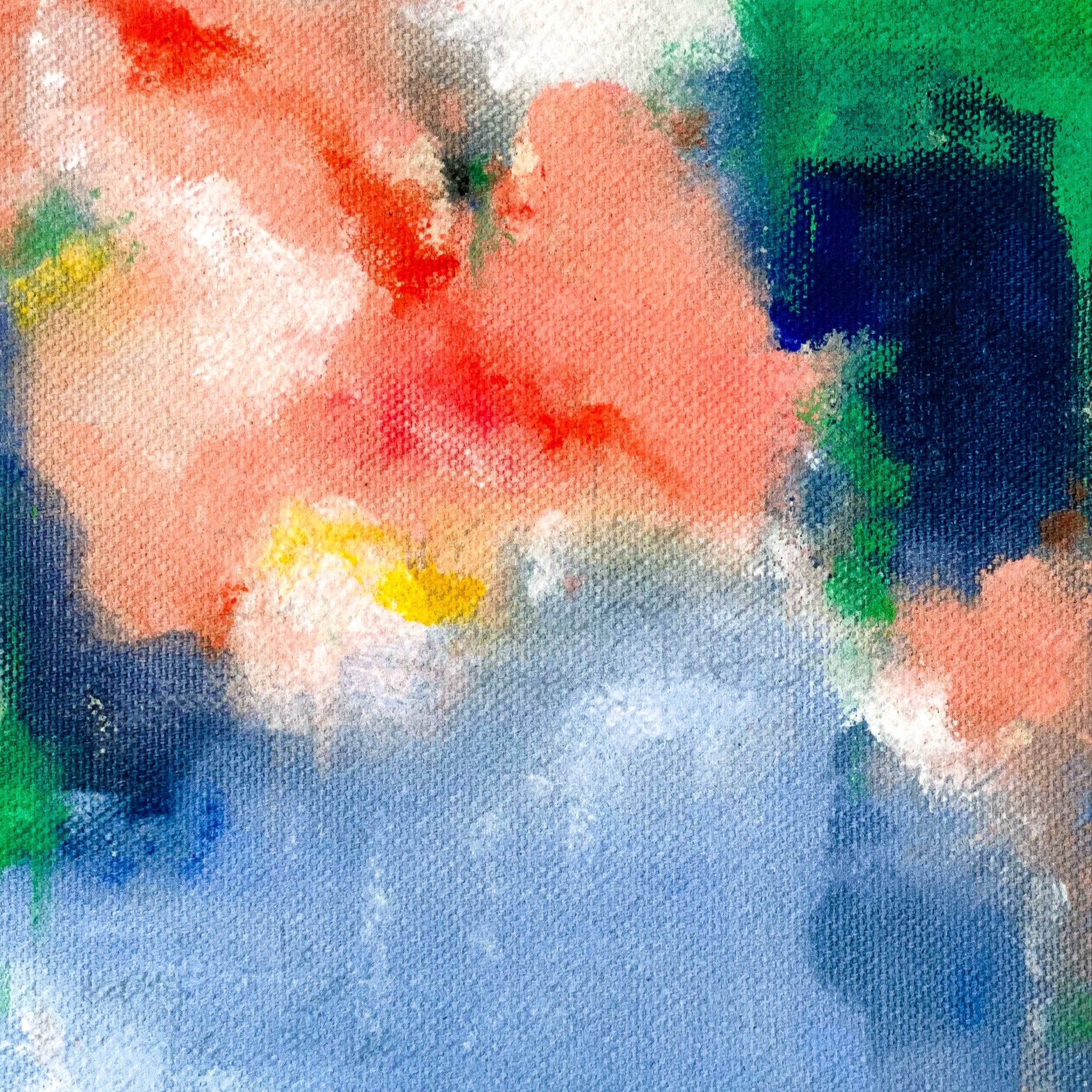 Abstract painting with colorful brush strokes on a textured surface