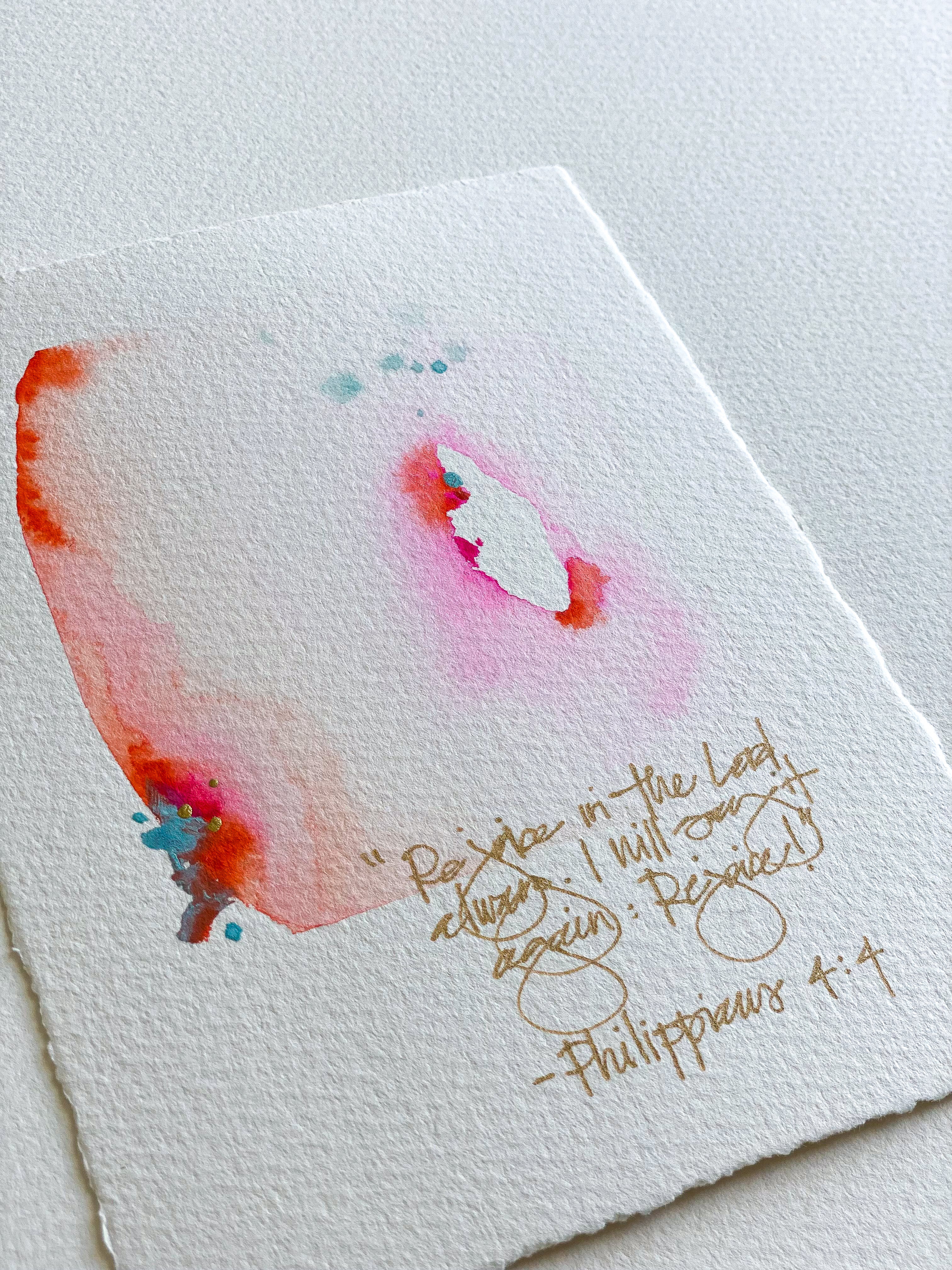 Scripture Painting: "Philippians 4:4"