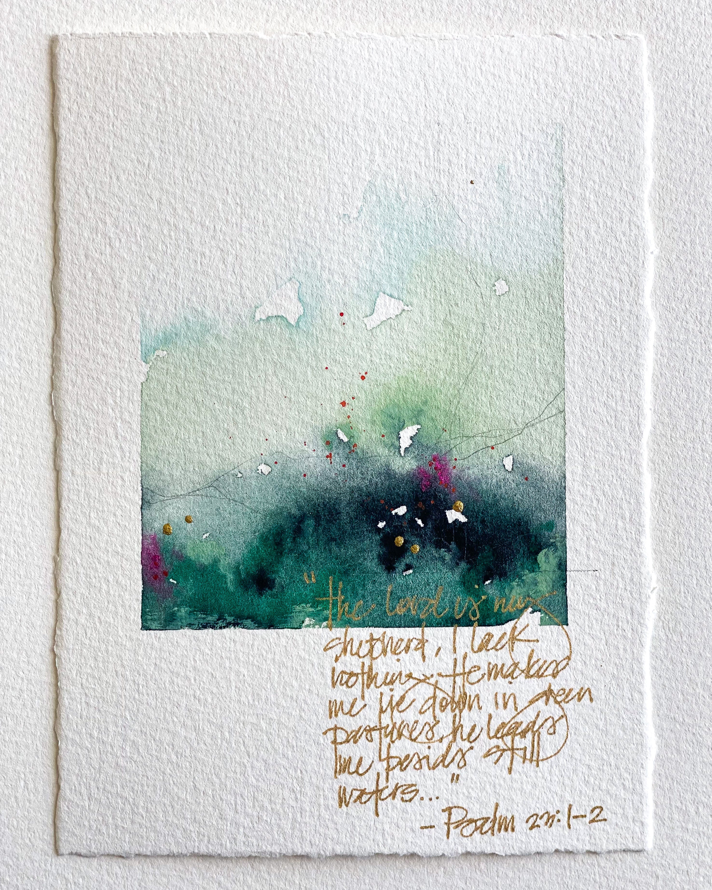 Scripture Painting: "Psalm 23:1-2"
